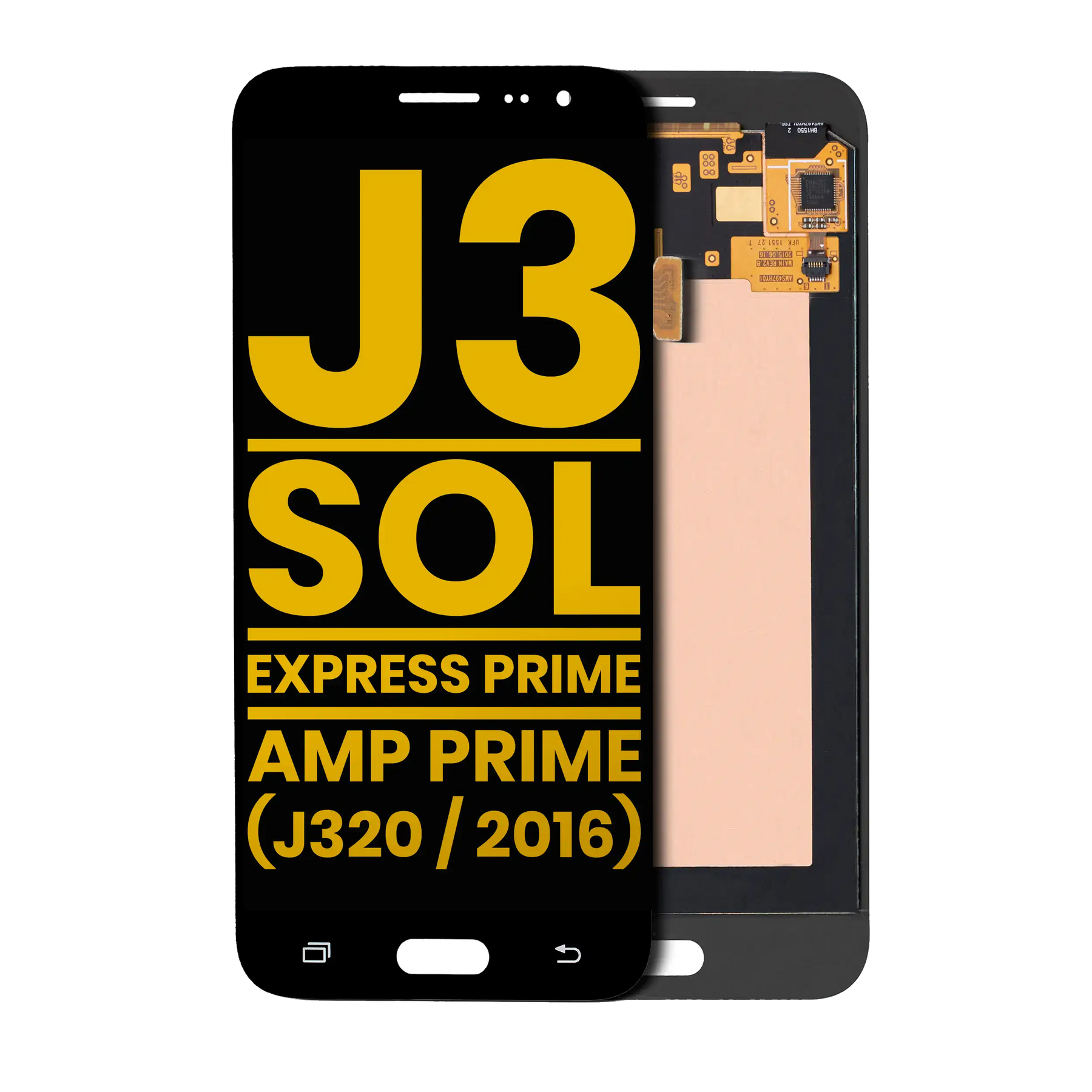 OLED Assembly Without Frame Compatible For Samsung Galaxy J3 / Sol 4G / Express Prime / Amp Prime (J320 / 2016) (Refurbished) (Black)