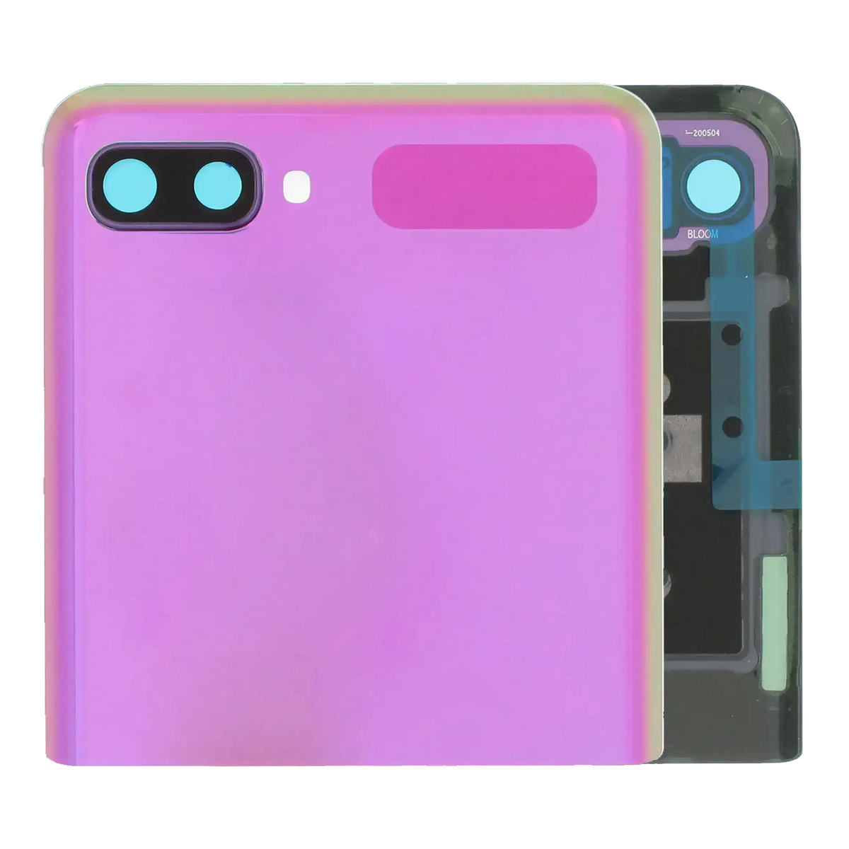 Outer OLED Assembly With Frame Compatible For Samsung Galaxy Z Flip 4G (F700) / Z Flip 5G (F707) (Service Pack) (Mirror Purple)