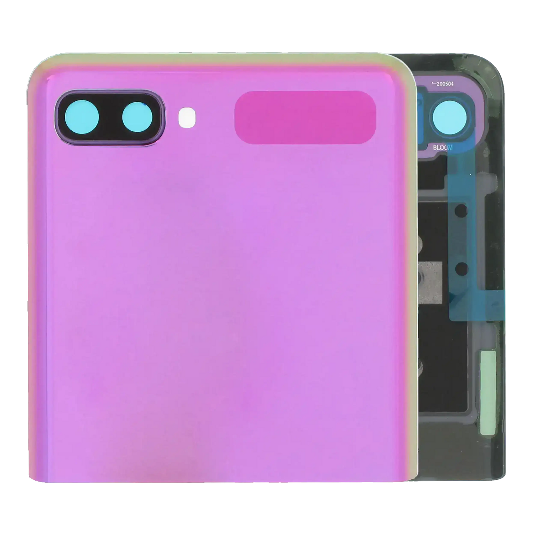 Outer OLED Assembly With Frame Compatible For Samsung Galaxy Z Flip 4G (F700) / Z Flip 5G (F707) (Service Pack) (Mirror Purple)
