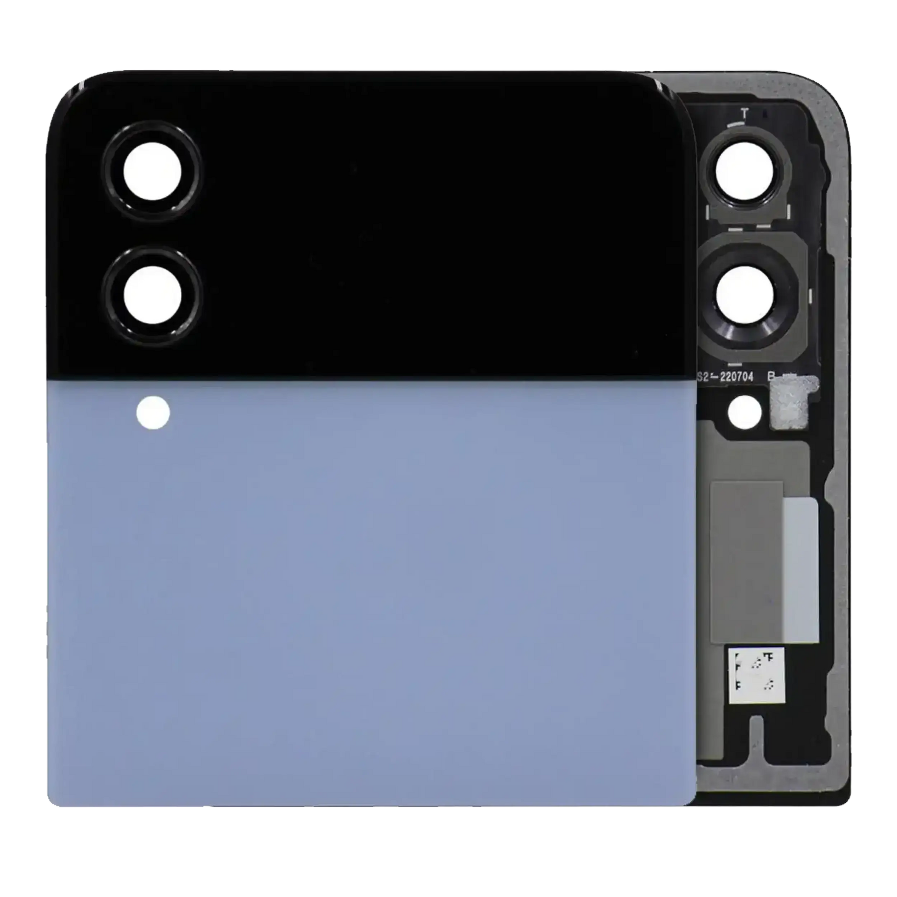 Outer OLED Assembly Compatible For Samsung Galaxy Z Flip 4 5G (US & International) (Used OEM Pull: Grade B/C) (Blue)