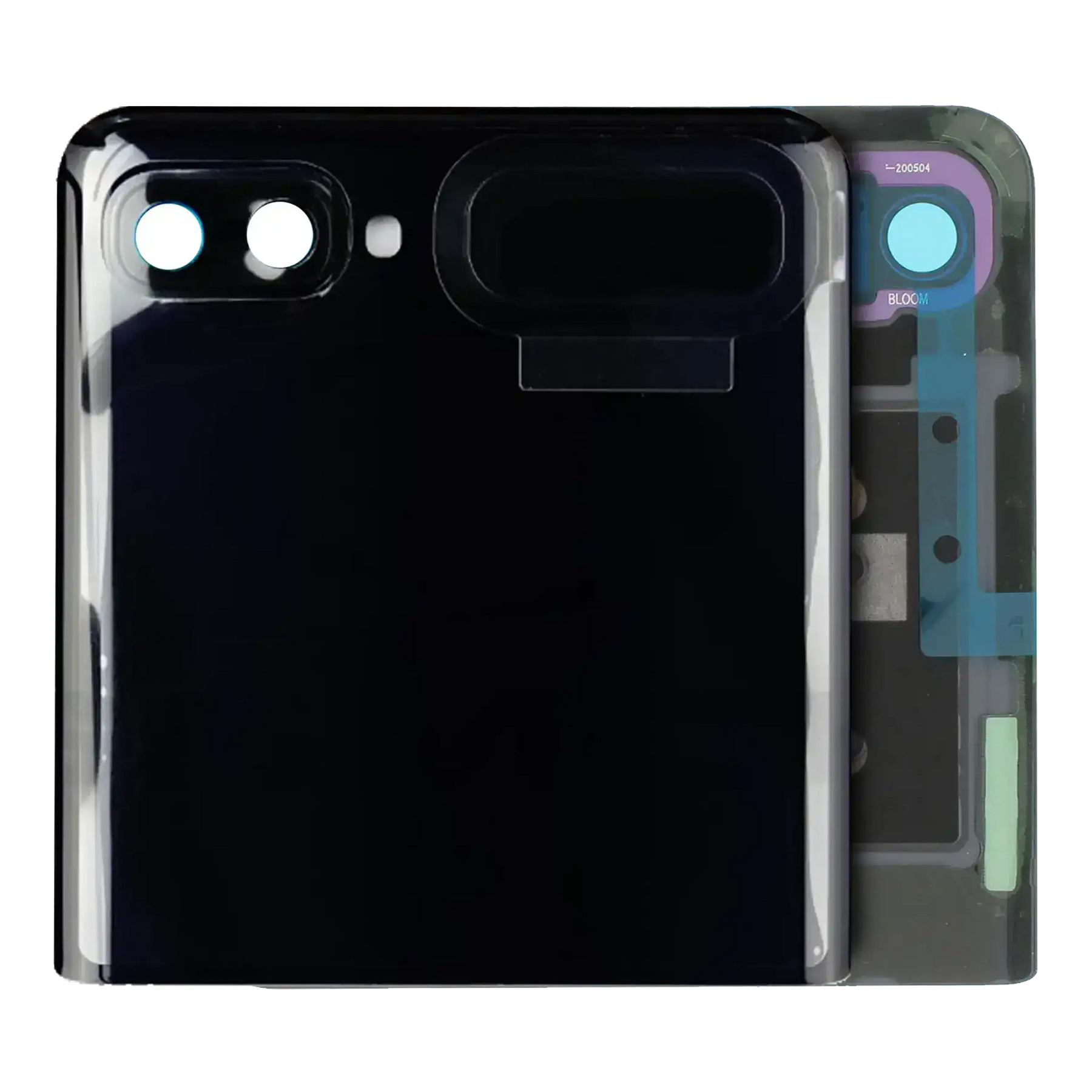 Outer OLED Assembly With Frame Compatible For Samsung Galaxy Z Flip 4G (F700) / Z Flip 5G (F707) (Service Pack) (Mirror Black)