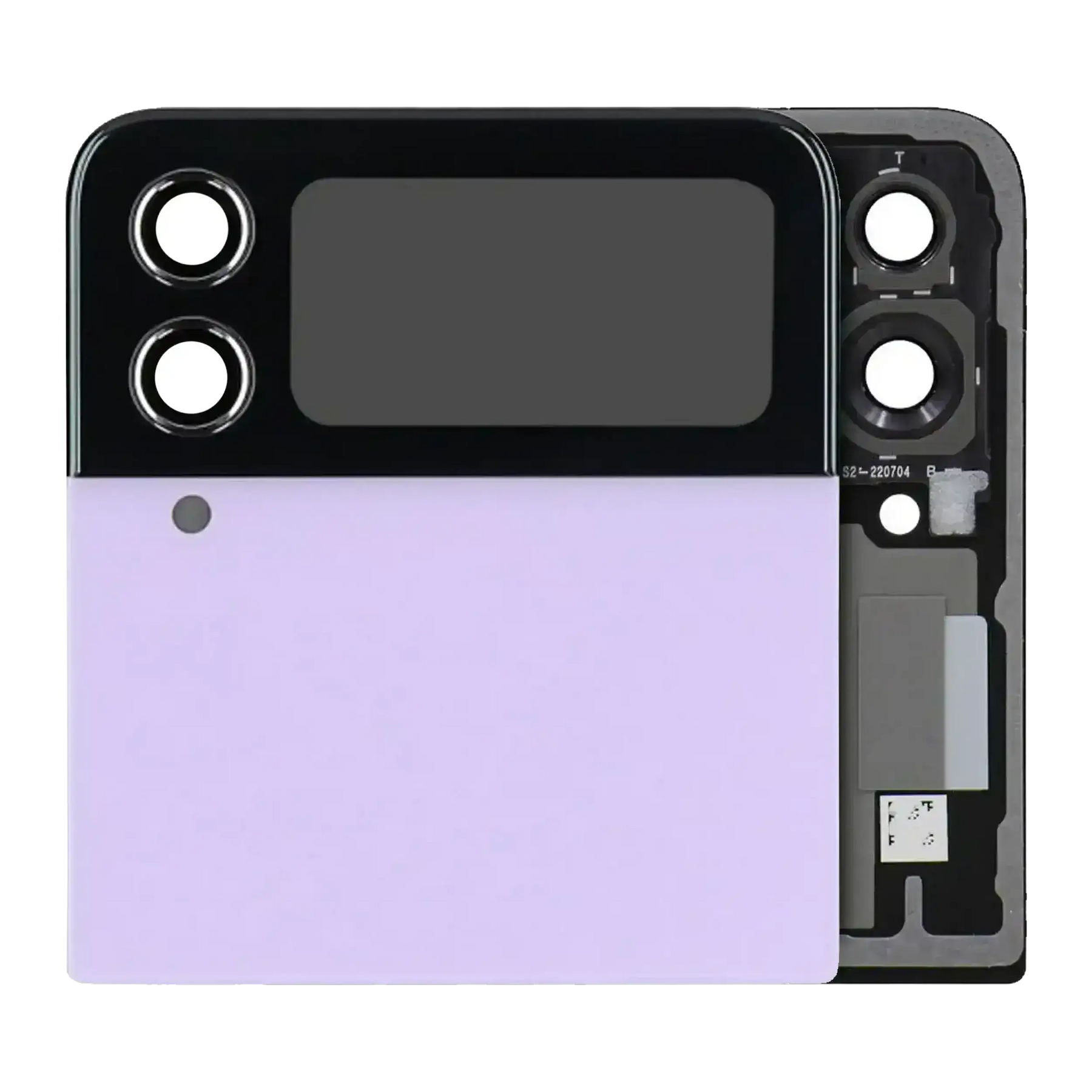 Outer OLED Assembly Compatible For Samsung Galaxy Z Flip 4 5G (US & International) (Used OEM Pull: Grade B/C) (Bora Purple)