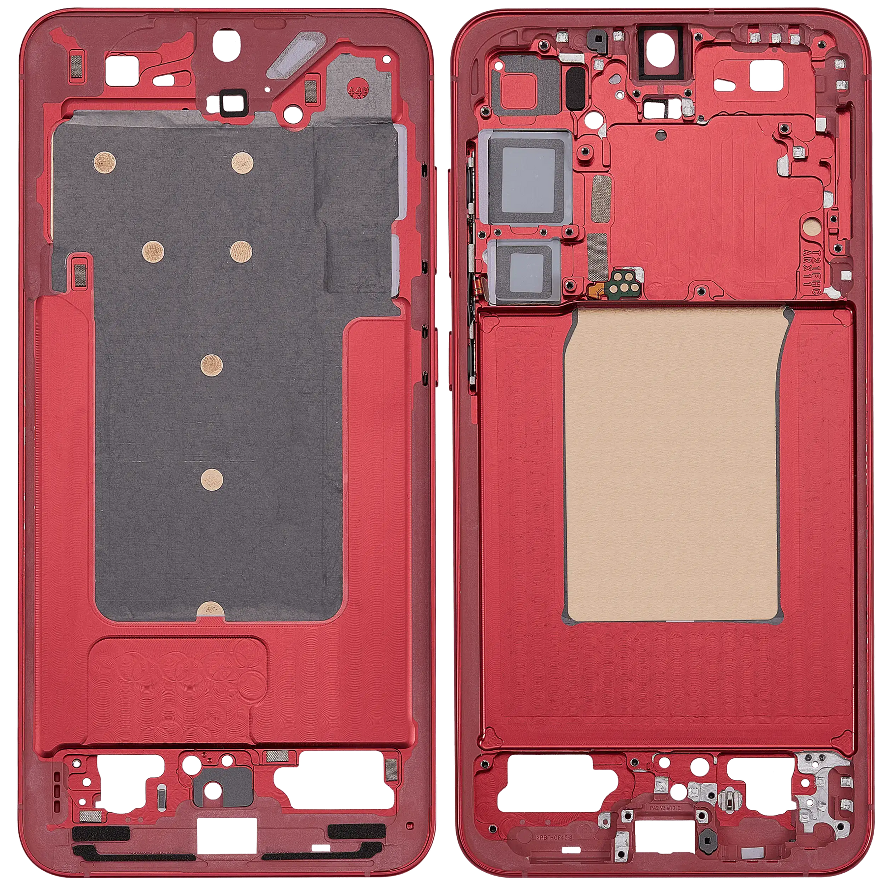 Mid-Frame Housing Compatible For Samsung Galaxy S25 Plus 5G (US & International Version) (Coral Red)