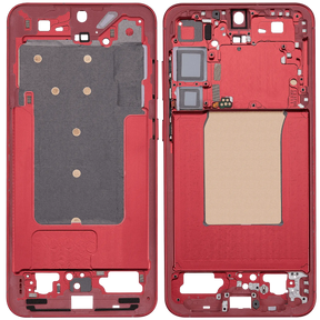 Mid-Frame Housing Compatible For Samsung Galaxy S25 Plus 5G (US & International Version) (Coral Red)