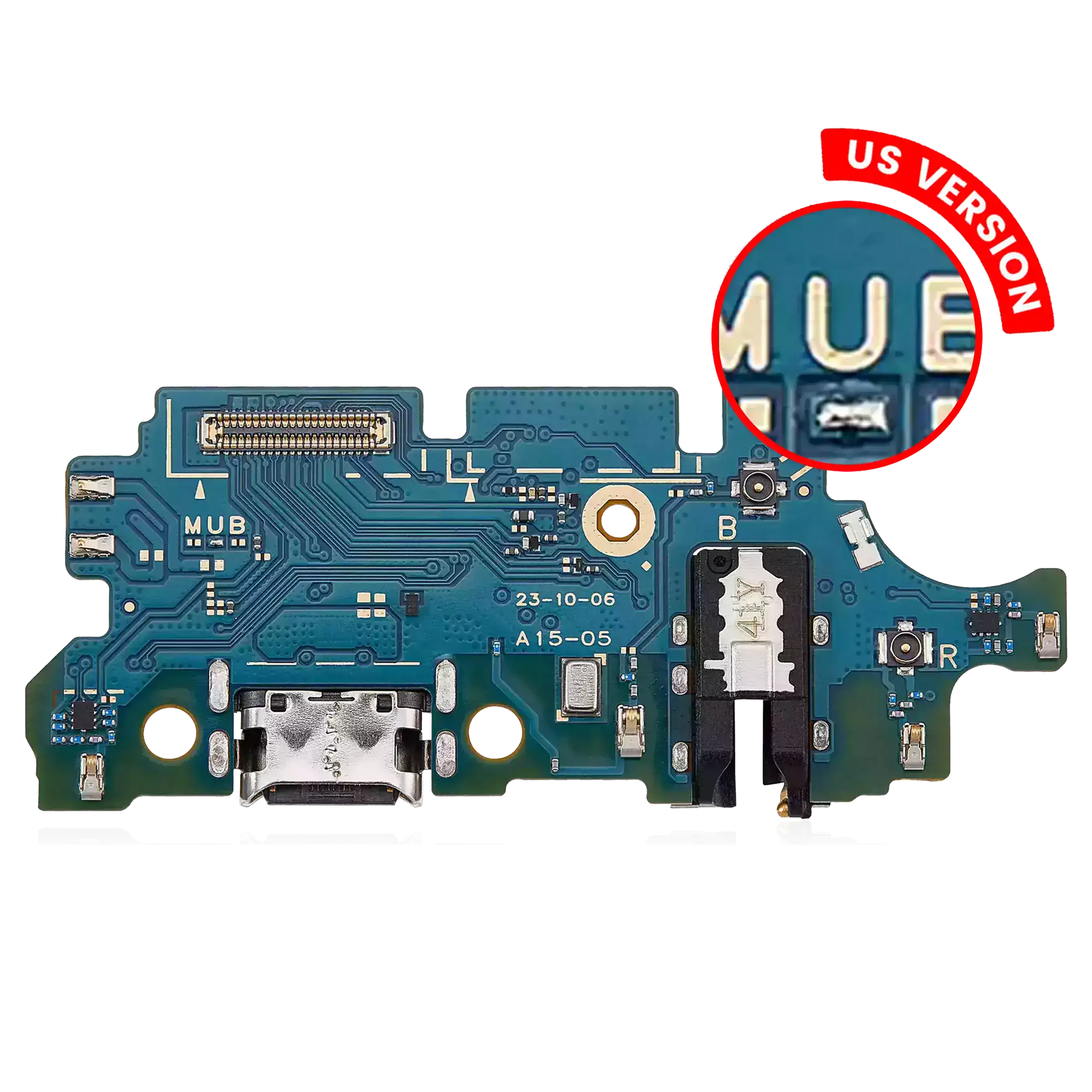 Charging Port Board With Headphone Jack Compatible For Samsung Galaxy A15 (A155 / 2023) / A15 5G (A156 / 2023) (US Version) (Premium)