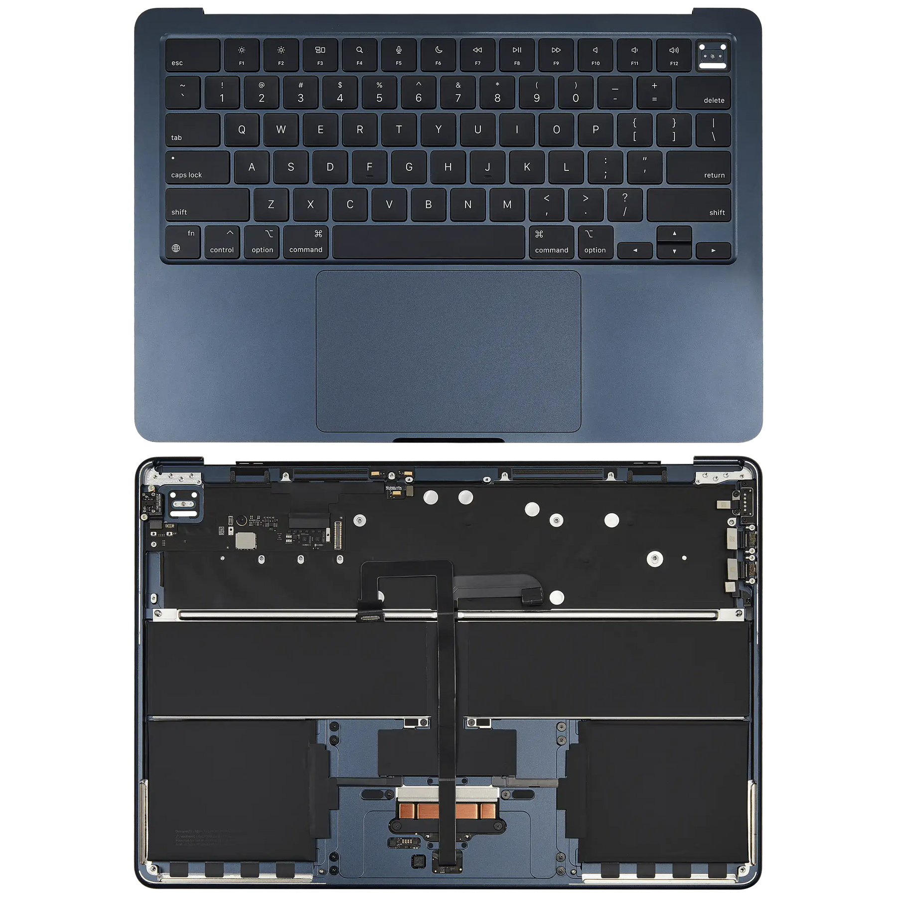 Top Case Assembly With Battery And Keyboard Compatible For MacBook Air 13" (A3113 / Mid 2024) (Midnight) (US Keyboard)