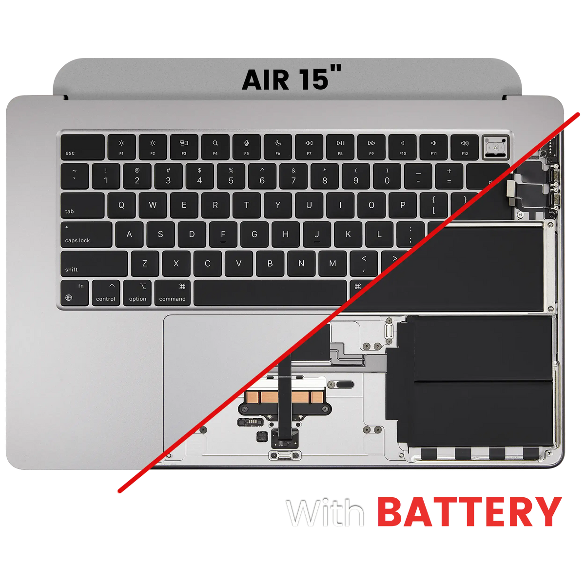 Top Case Assembly With Battery And Keyboard Compatible For MacBook Air 15" (A3114 / Mid 2024) (Space Gray) (US Keyboard)
