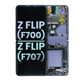 Inner OLED Assembly With Frame Compatible For Samsung Galaxy Z Flip 4G (F700) / Z Flip 5G (F707) (Service Pack) (Mirror Purple)