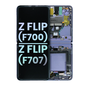 Inner OLED Assembly With Frame Compatible For Samsung Galaxy Z Flip 4G (F700) / Z Flip 5G (F707) (Service Pack) (Mirror Purple)