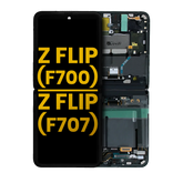 Inner OLED Assembly With Frame Compatible For Samsung Galaxy Z Flip 5G (F707) (Refurbished) (Mirror Black)