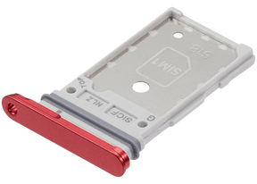 Dual Sim Card Tray Compatible For Samsung Galaxy S25 / S25 Plus (Premium) (Coral Red)
