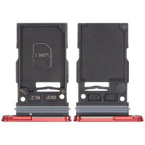 Single Sim Card Tray Compatible For Samsung Galaxy S25 / S25 Plus (Premium) (Coral Red)