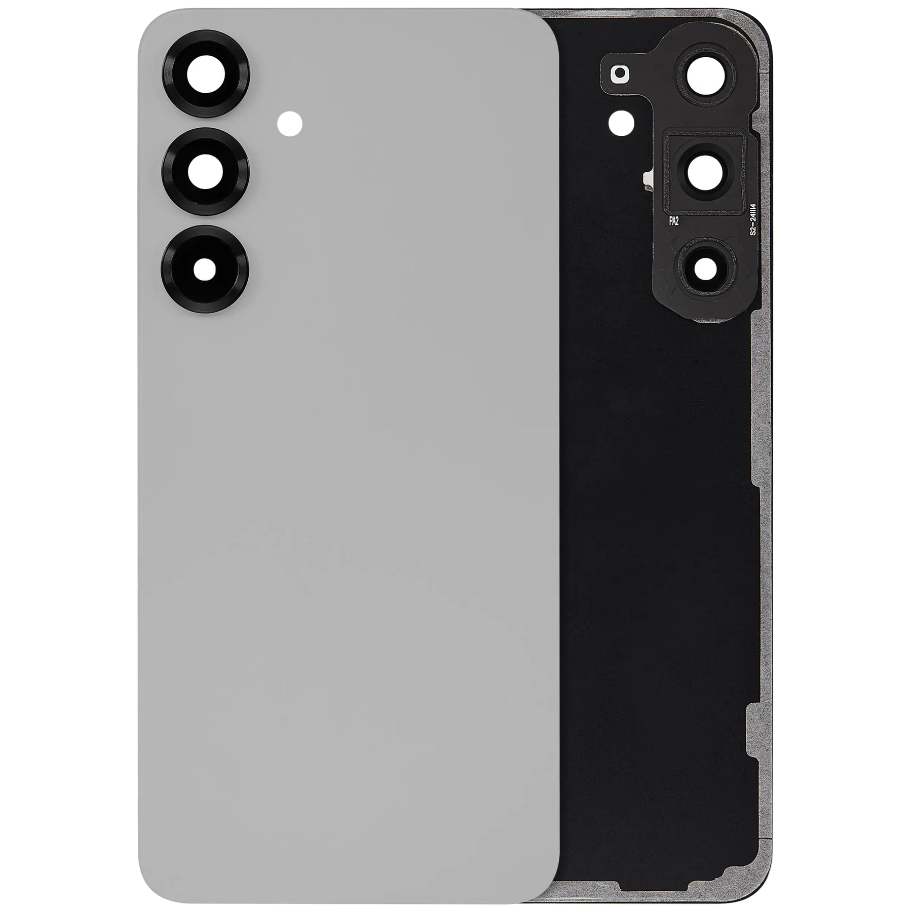 Back Cover Glass With Camera Lens Compatible For Samsung Galaxy S25 Plus 5G (No Logo) (Aftermarket Plus) (Silver Shadow)