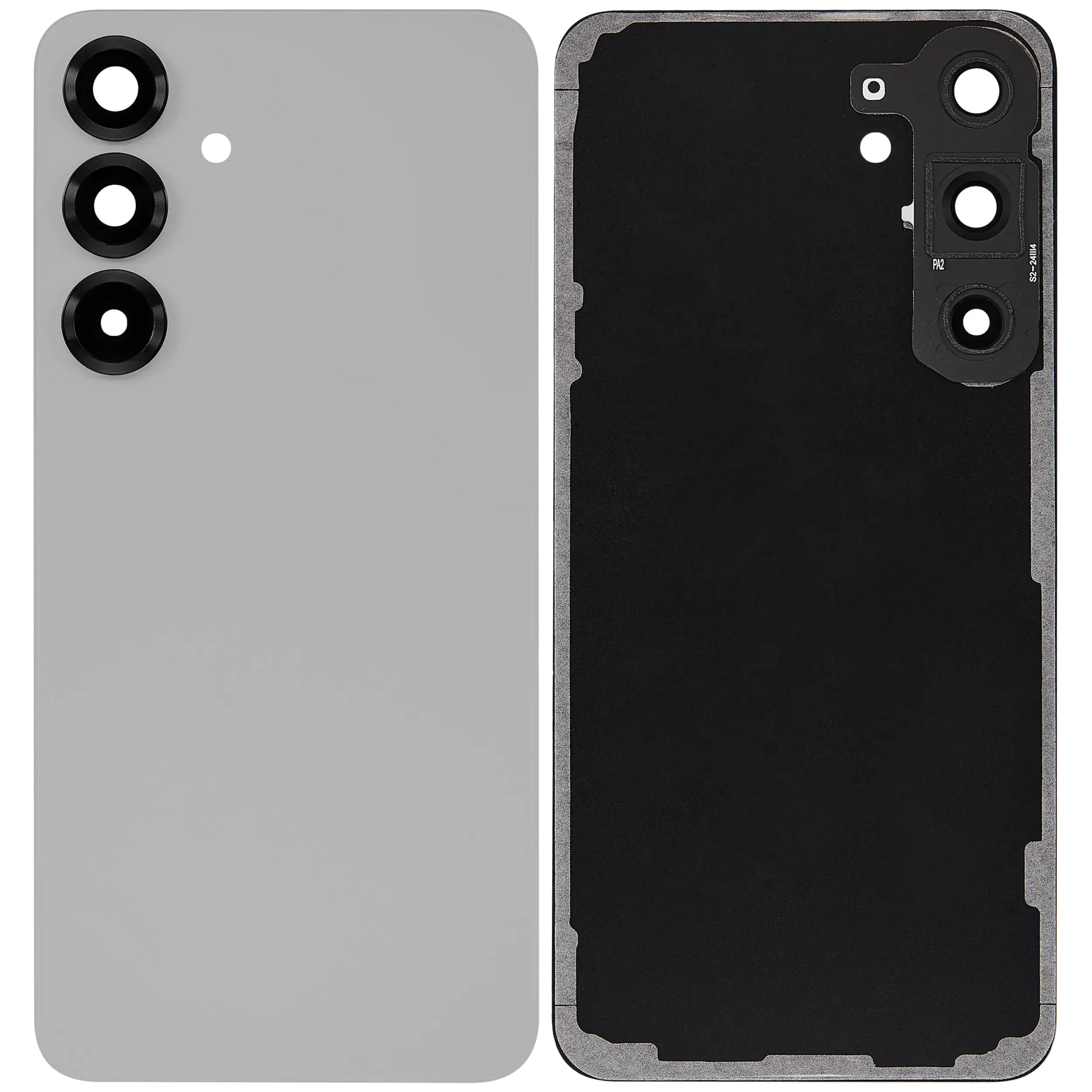 Back Cover Glass With Camera Lens Compatible For Samsung Galaxy S25 Plus 5G (No Logo) (Aftermarket Plus) (Silver Shadow)