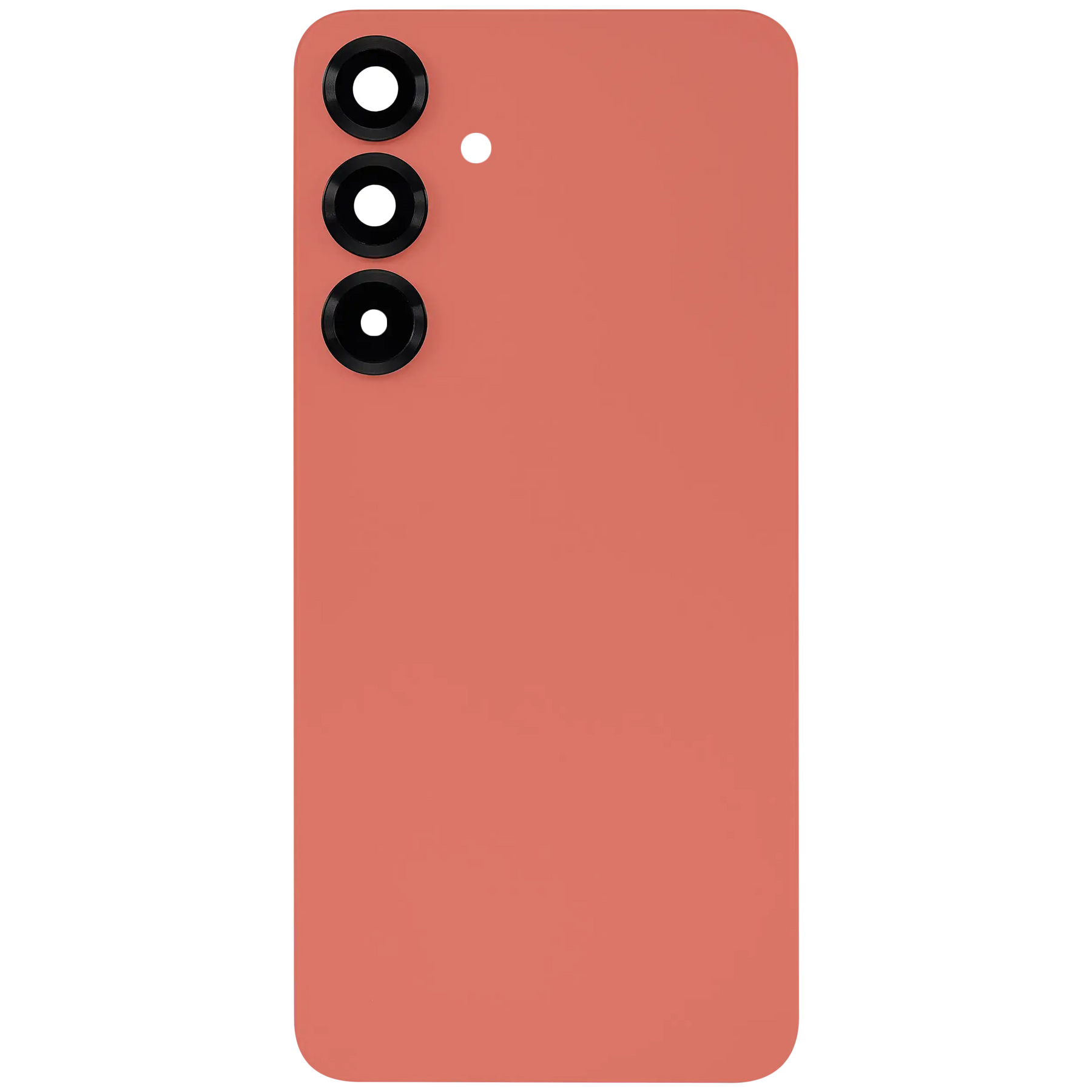 Back Cover Glass With Camera Lens Compatible For Samsung Galaxy S25 Plus 5G (No Logo) (Aftermarket Plus) (Coral Red)