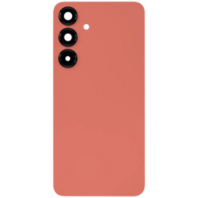 Back Cover Glass With Camera Lens Compatible For Samsung Galaxy S25 Plus 5G (No Logo) (Aftermarket Plus) (Coral Red)