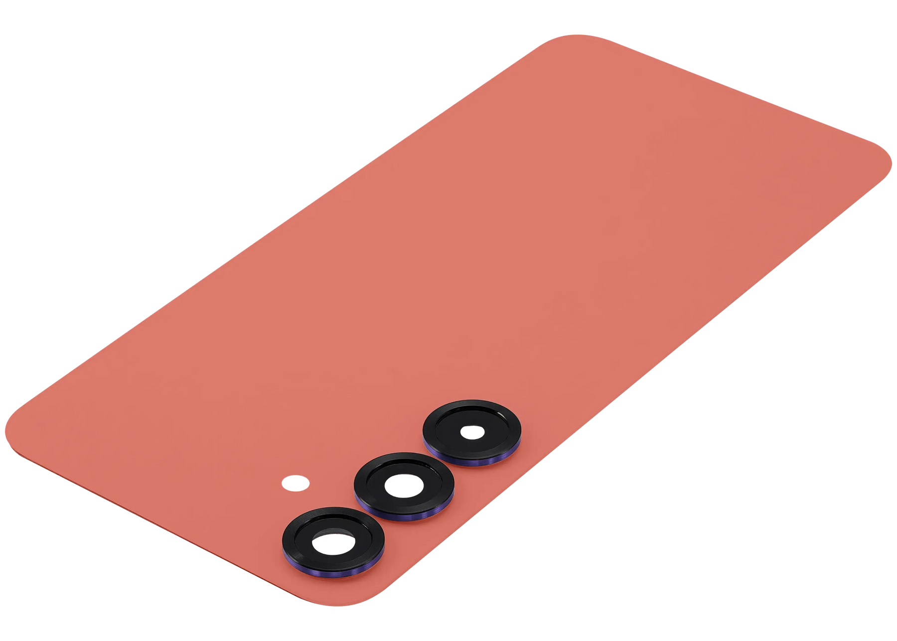 Back Cover Glass With Camera Lens Compatible For Samsung Galaxy S25 Plus 5G (No Logo) (Aftermarket Plus) (Coral Red)