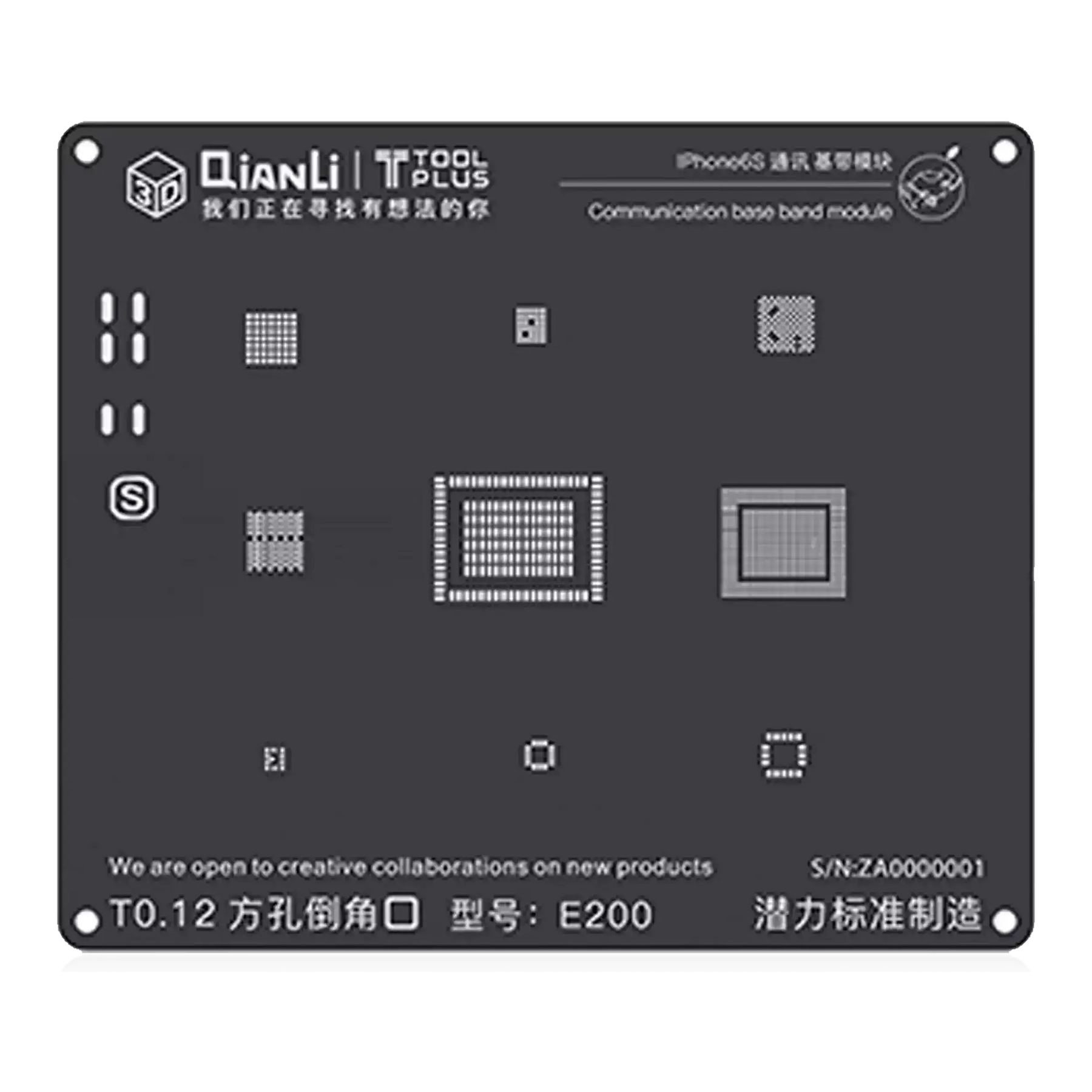 3D Communication iBlack Stencil Compatible For iPhone 6S (E200) (Qianli)