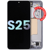 OLED Assembly With Frame Compatible For Samsung Galaxy S25 5G (US & International) (Service Pack) (Ice Blue)