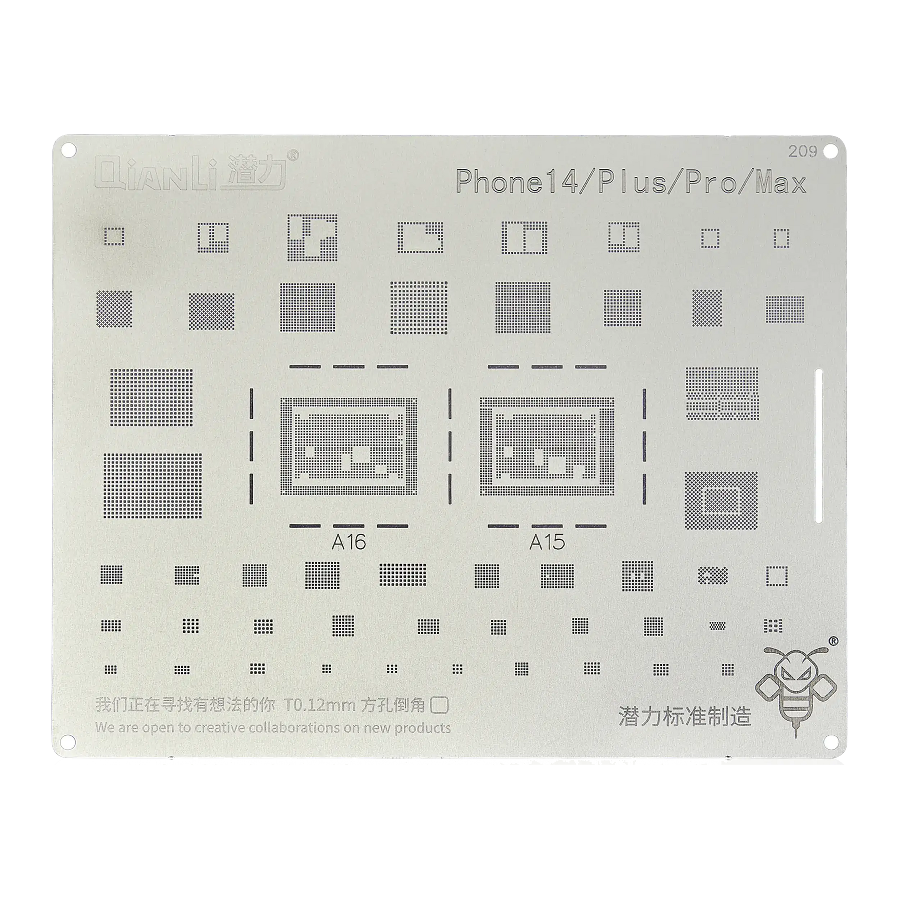 Bumblebee Stencil (QS209) For iPhone 14 / iPhone 14 Plus / iPhone 14 Pro / iPhone 14 Pro Max (Qianli)