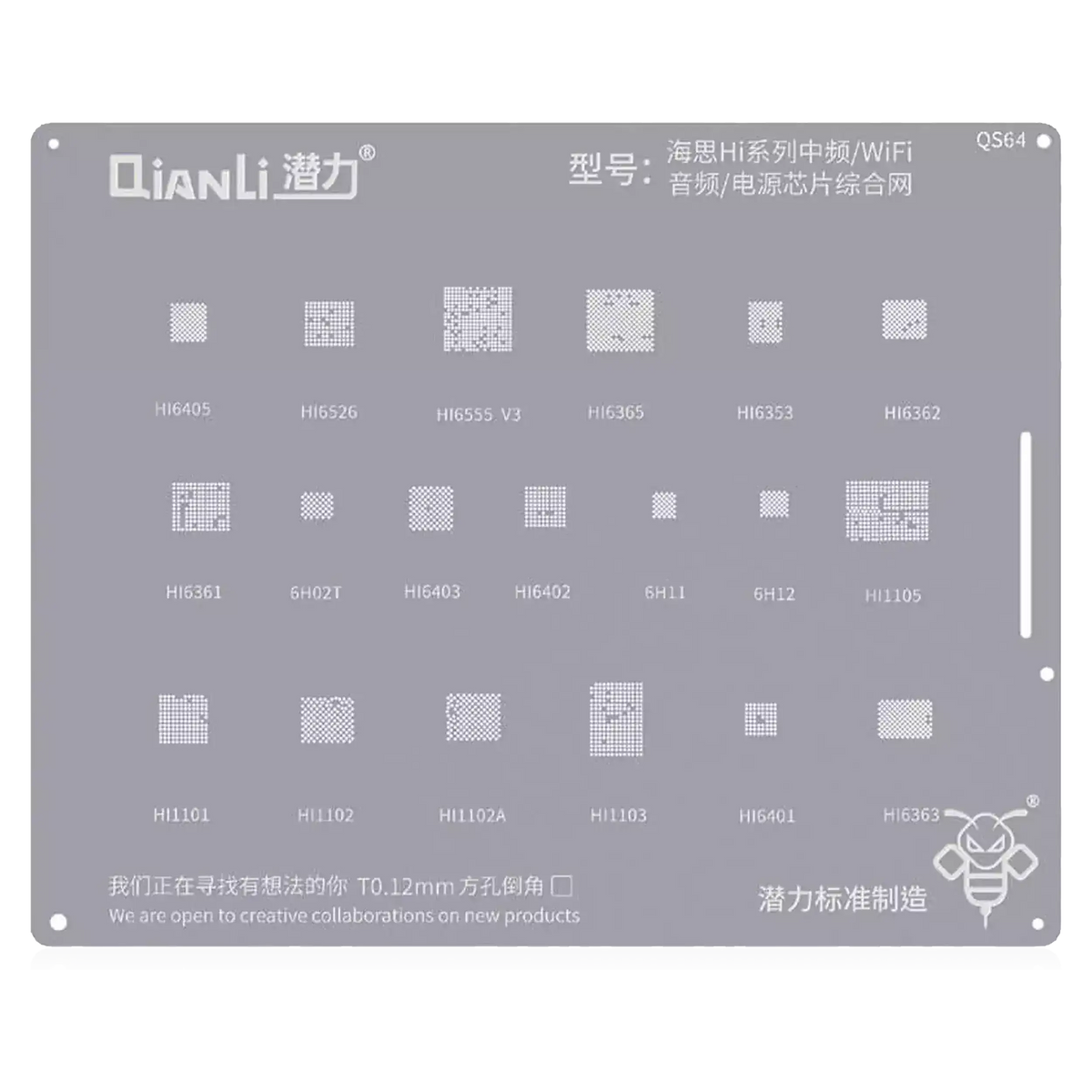 Bumblebee Stencil (QS64) Kirin Hi Series For IF / WiFi / Audio Chip (Qianli)