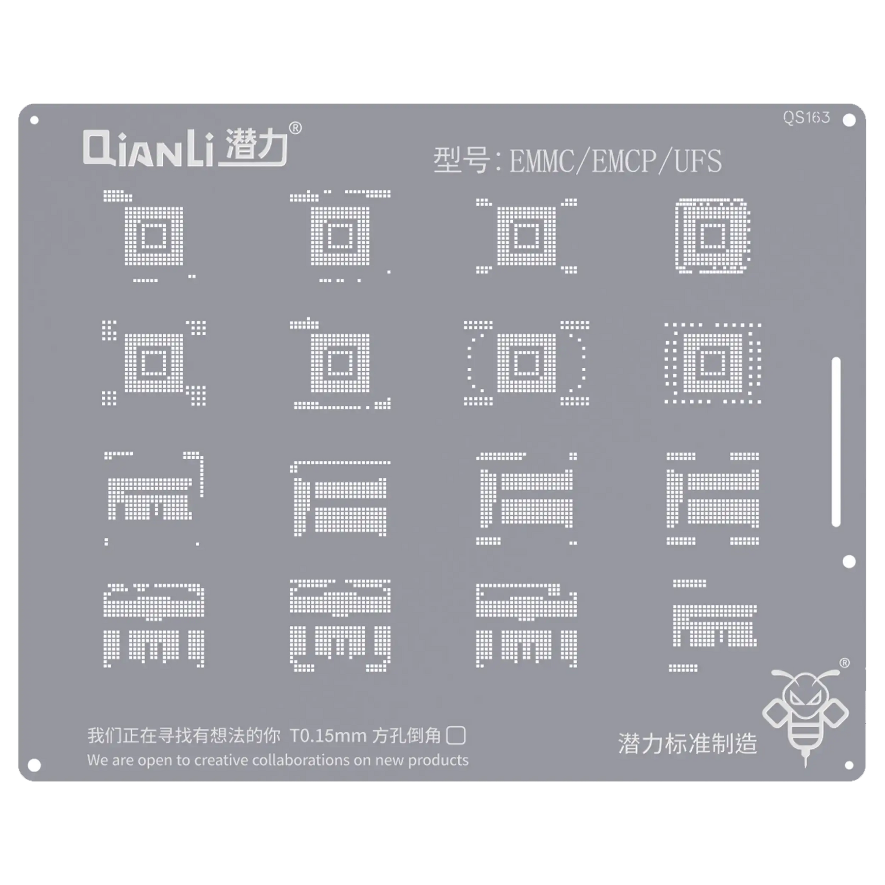 Bumblebee Stencil (QS163) For EMMC/EMCP/UFS (Qianli)