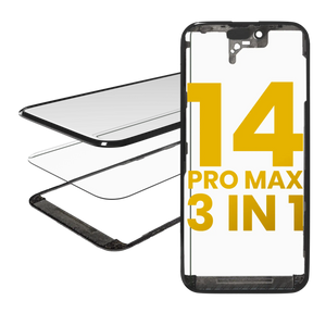 3 in 1 (Glass With OCA Pre-Installed + Frame) Compatible For iPhone 14 Pro Max (OCA Master)