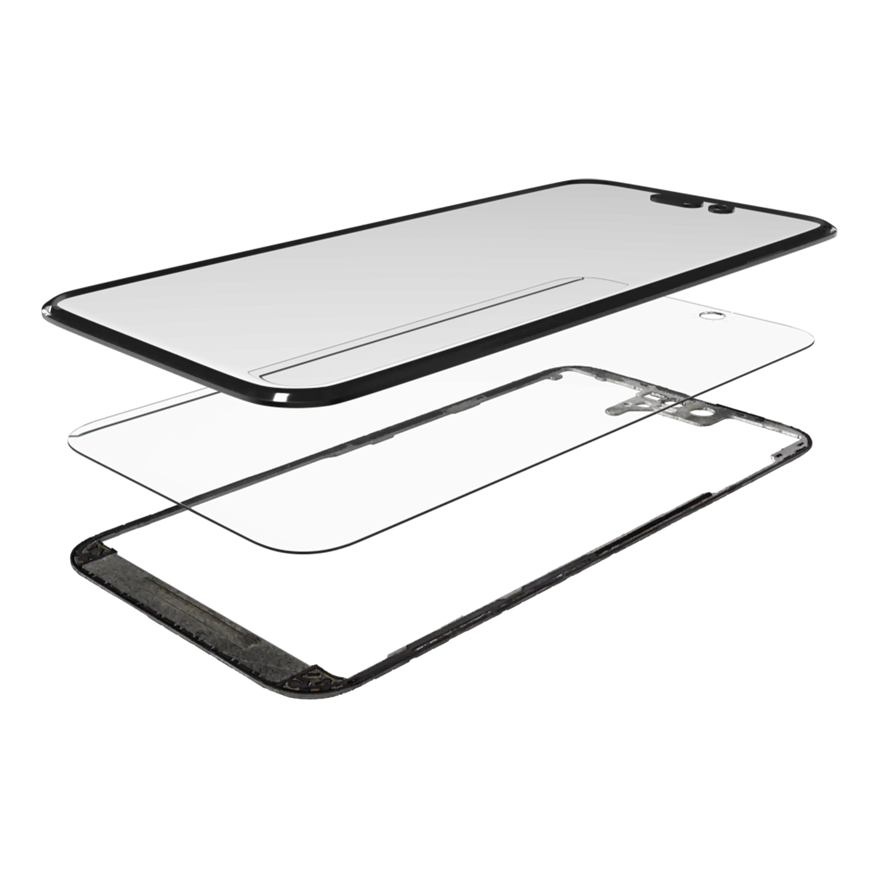 3 in 1 (Glass With OCA Pre-Installed + Frame) Compatible For iPhone 14 Pro Max (OCA Master)