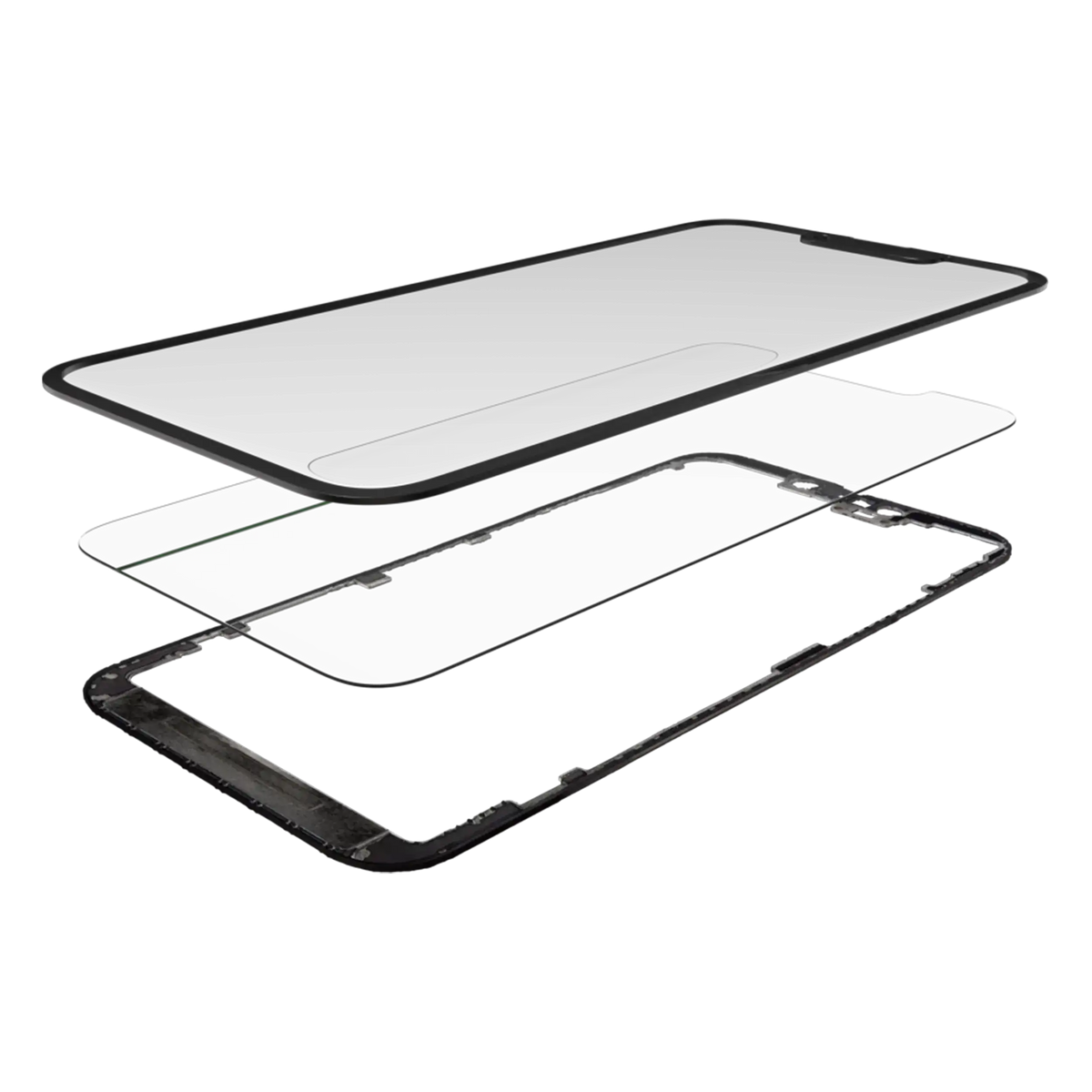 3 in 1 (Glass With OCA Pre-Installed + Frame) Compatible For iPhone 14 Plus (OCA Master)