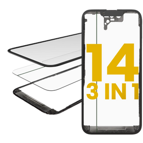 3 in 1 (Glass With OCA Pre-Installed + Frame) Compatible For iPhone 14 (OCA Master)
