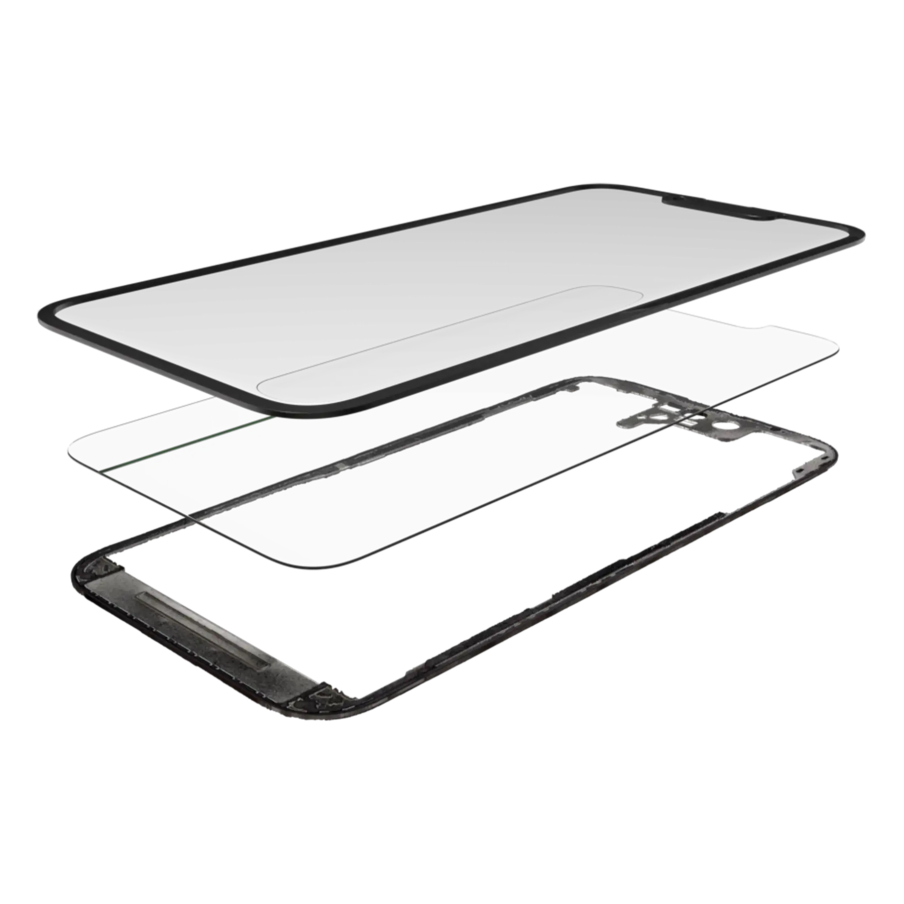 3 in 1 (Glass With OCA Pre-Installed + Frame) Compatible For iPhone 14 (OCA Master)