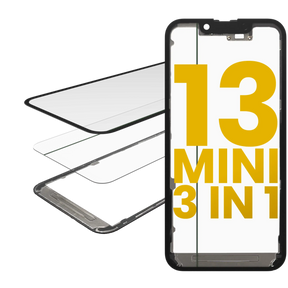 3 in 1 (Glass With OCA Pre-Installed + Frame) Compatible For iPhone 13 Mini (OCA Master)