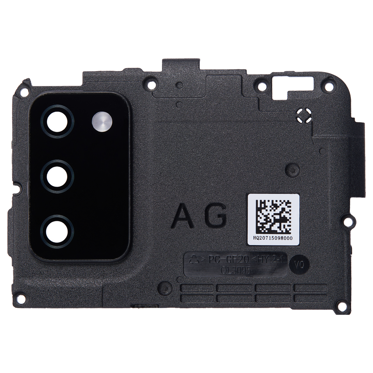 Back Camera Lens With Cover Bezel Ring Compatible For Samsung Galaxy A02S (A025 / 2020) (G Version) (Black)