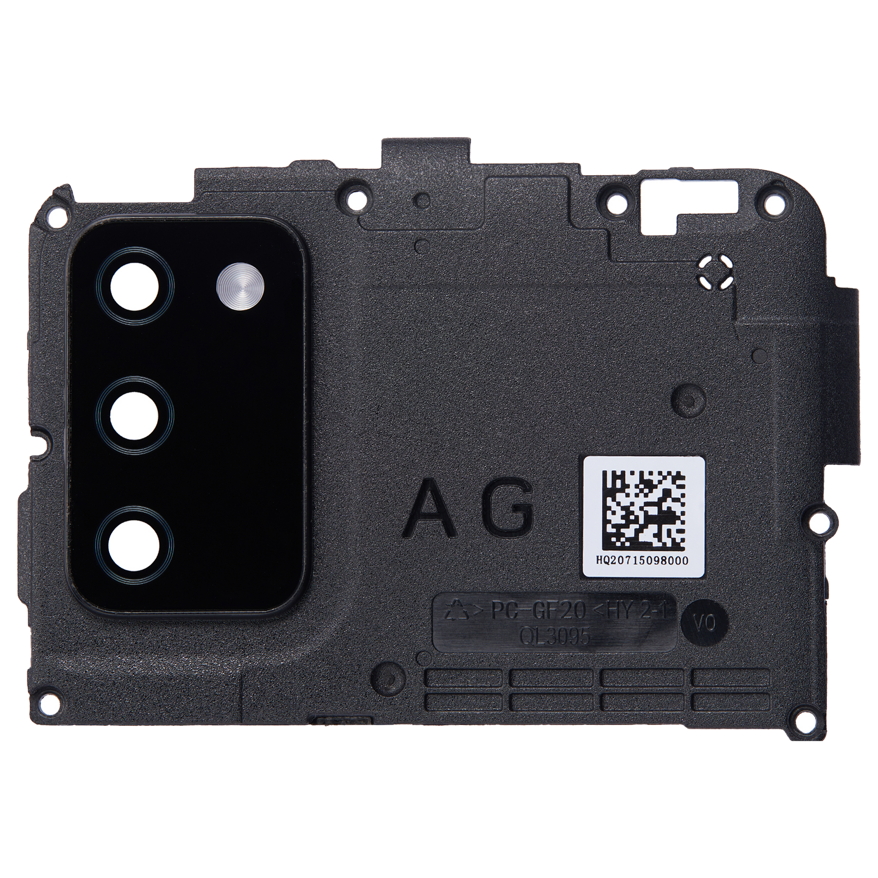 Back Camera Lens With Cover Bezel Ring Compatible For Samsung Galaxy A02S (A025 / 2020) (G Version) (Black)