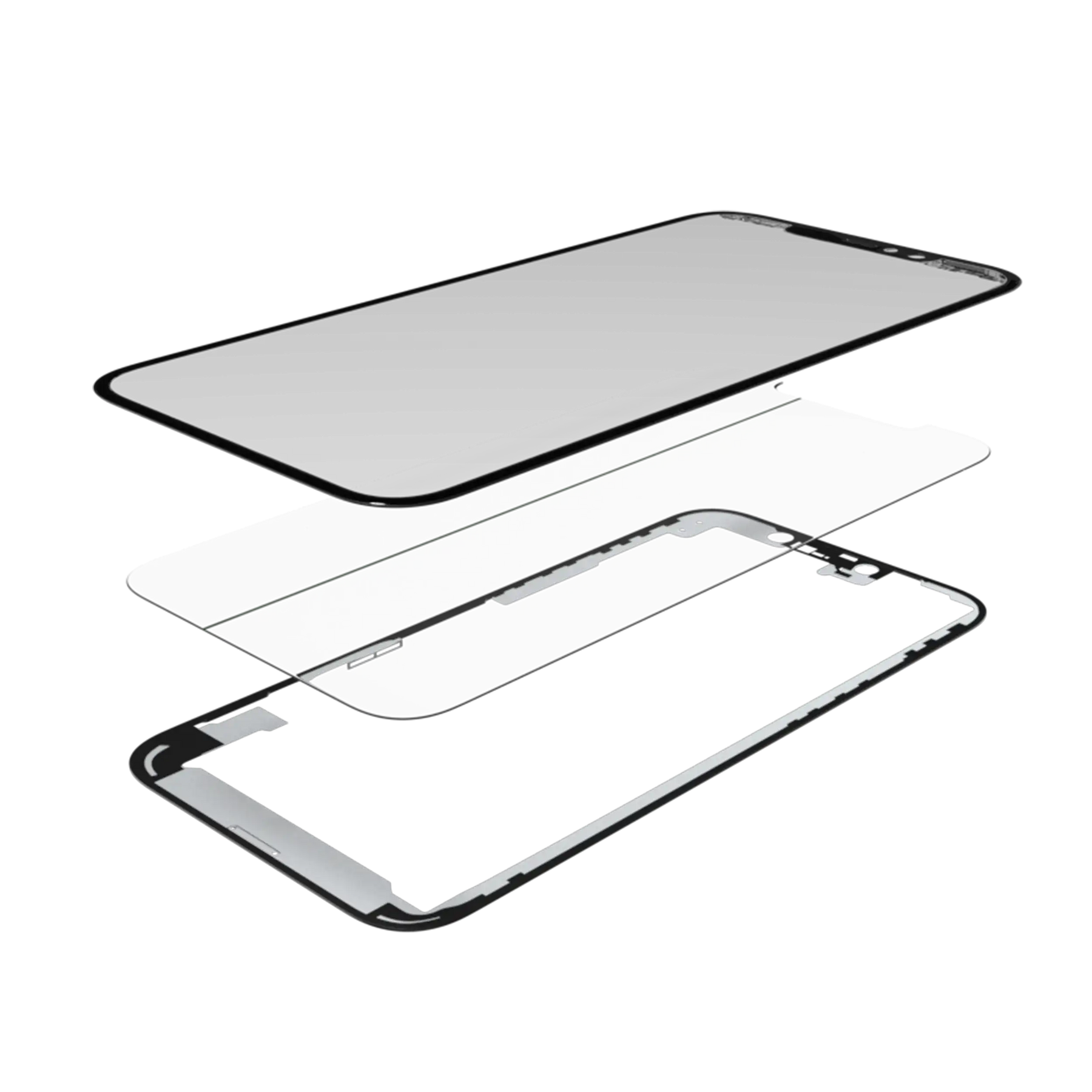 3 in 1 (Glass With OCA Pre-Installed + Frame) Compatible For iPhone 15 Plus (OCA Master)