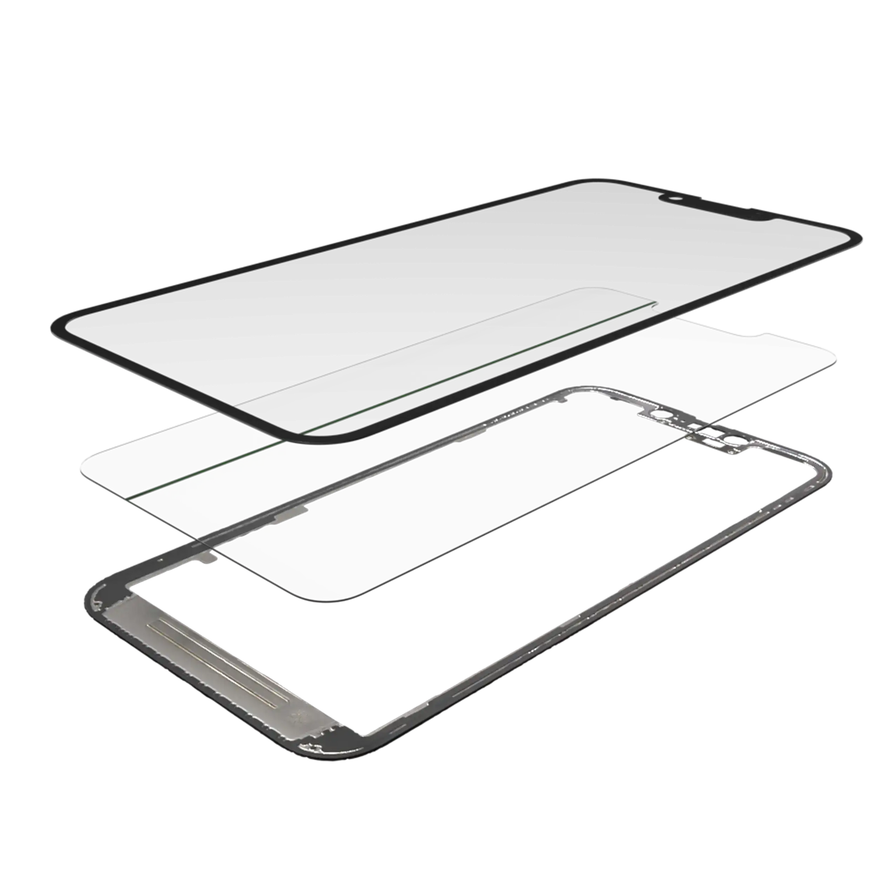 3 in 1 (Glass With OCA Pre-Installed + Frame) Compatible For iPhone 13 (OCA Master)