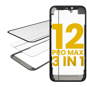 3 in 1 (Glass With OCA Pre-Installed + Frame) Compatible For iPhone 12 Pro Max (OCA Master)