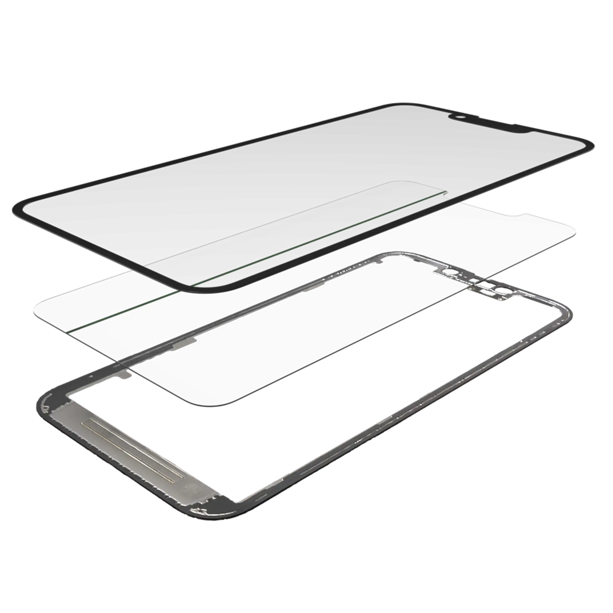 3 in 1 (Glass With OCA Pre-Installed + Frame) Compatible For iPhone 12 Pro Max (OCA Master)