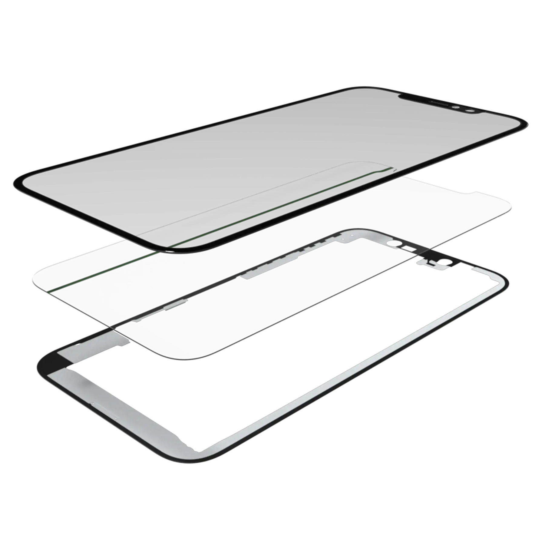 3 in 1 (Glass With OCA Pre-Installed + Frame) Compatible For iPhone 12 / 12 Pro (OCA Master)