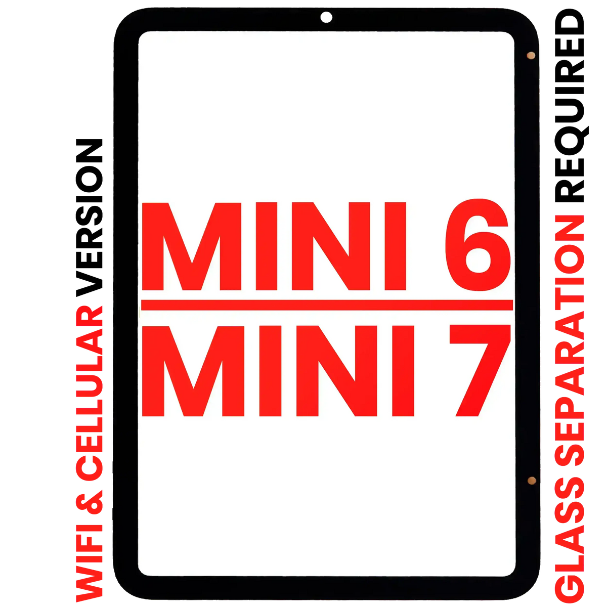 Digitizer Compatible For iPad Mini 6 (2021) / Mini 7 (2024) (WiFi / Cellular) (Glass Separation Required) (Aftermarket Plus) (All Colors)