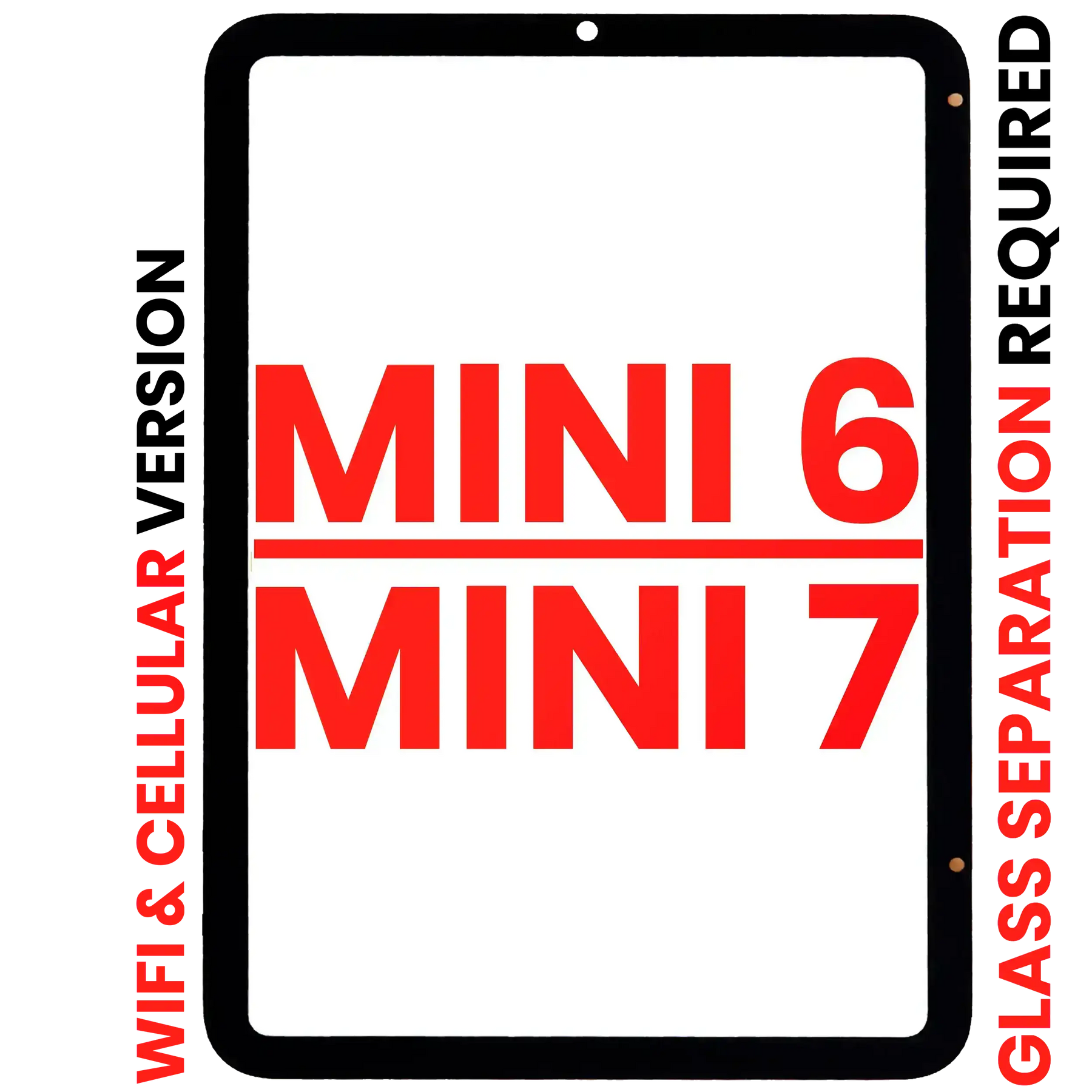 Digitizer Compatible For iPad Mini 6 (2021) / Mini 7 (2024) (WiFi / Cellular) (Glass Separation Required) (Aftermarket Plus) (All Colors)