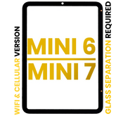 Front Glass Compatible For iPad Mini 6 (2021) / Mini 7 (2024) (Glass Separation Required) (WiFi / Cellular) (Premium) (All Colors)