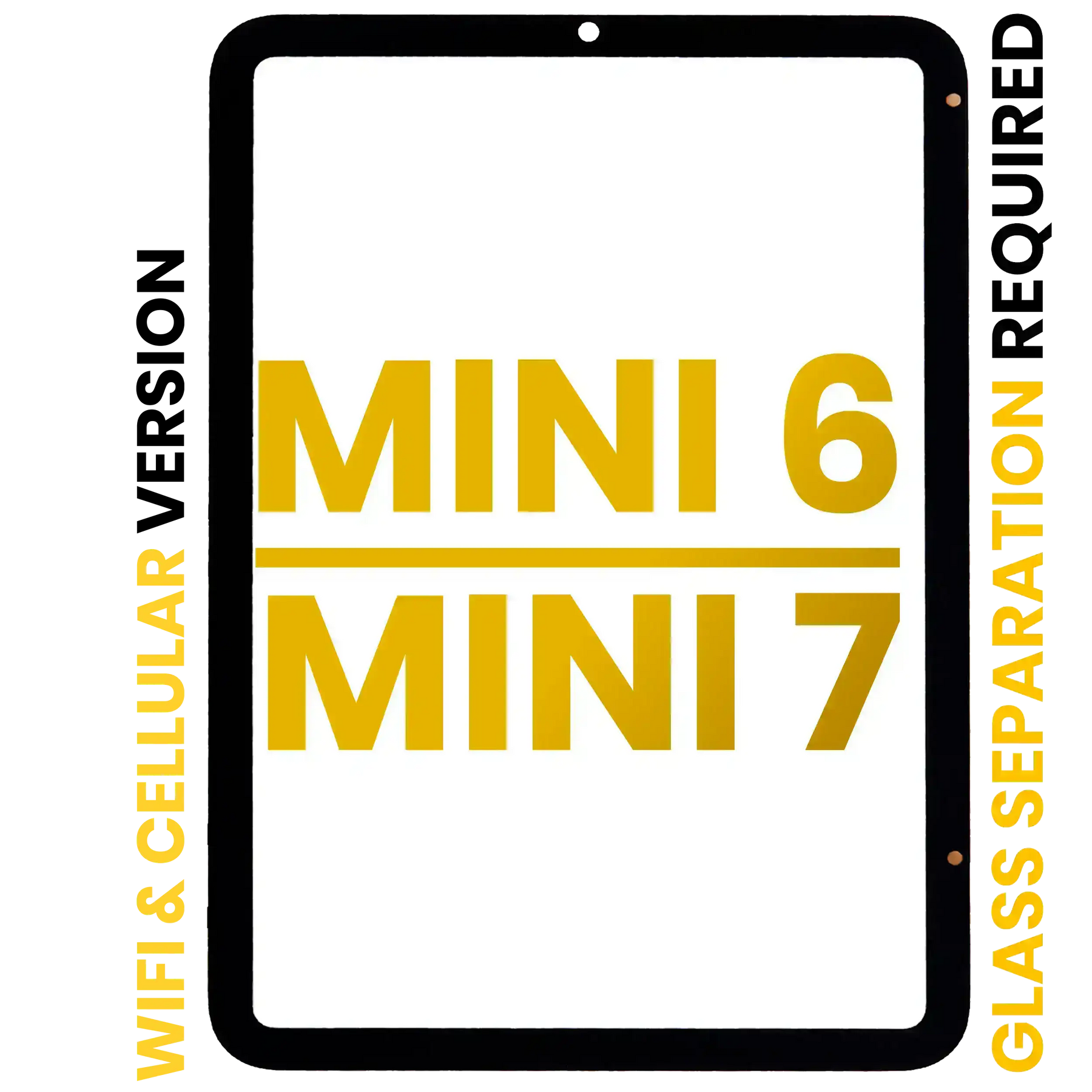Front Glass Compatible For iPad Mini 6 (2021) / Mini 7 (2024) (Glass Separation Required) (WiFi / Cellular) (Premium) (All Colors)