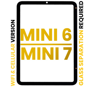 Front Glass Compatible For iPad Mini 6 (2021) / Mini 7 (2024) (Glass Separation Required) (WiFi / Cellular) (Premium) (All Colors)