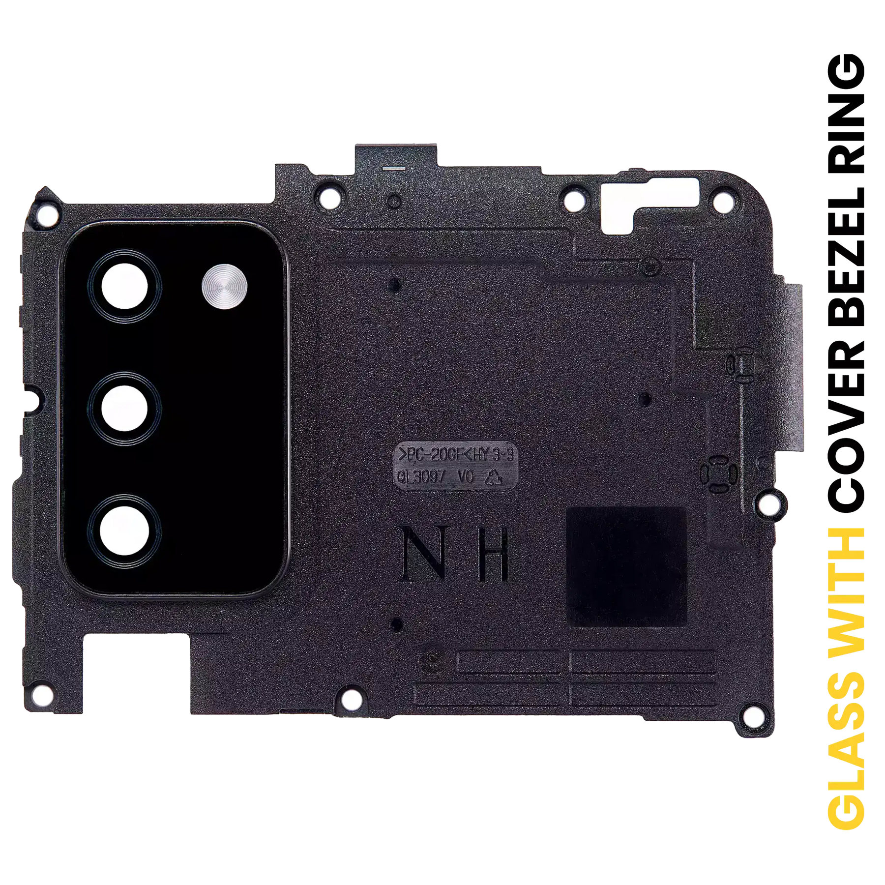 Back Camera Lens With Cover Bezel Ring Compatible For Samsung Galaxy A02S (A025 / 2020) (Black) (N Version)