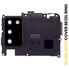 Back Camera Lens With Cover Bezel Ring Compatible For Samsung Galaxy A02S (A025 / 2020) (Black) (N Version)