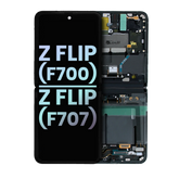 Inner OLED Assembly With Frame Compatible For Samsung Galaxy Z Flip 4G (F700) / Z Flip 5G (F707) (Service Pack) (Mirror Black)