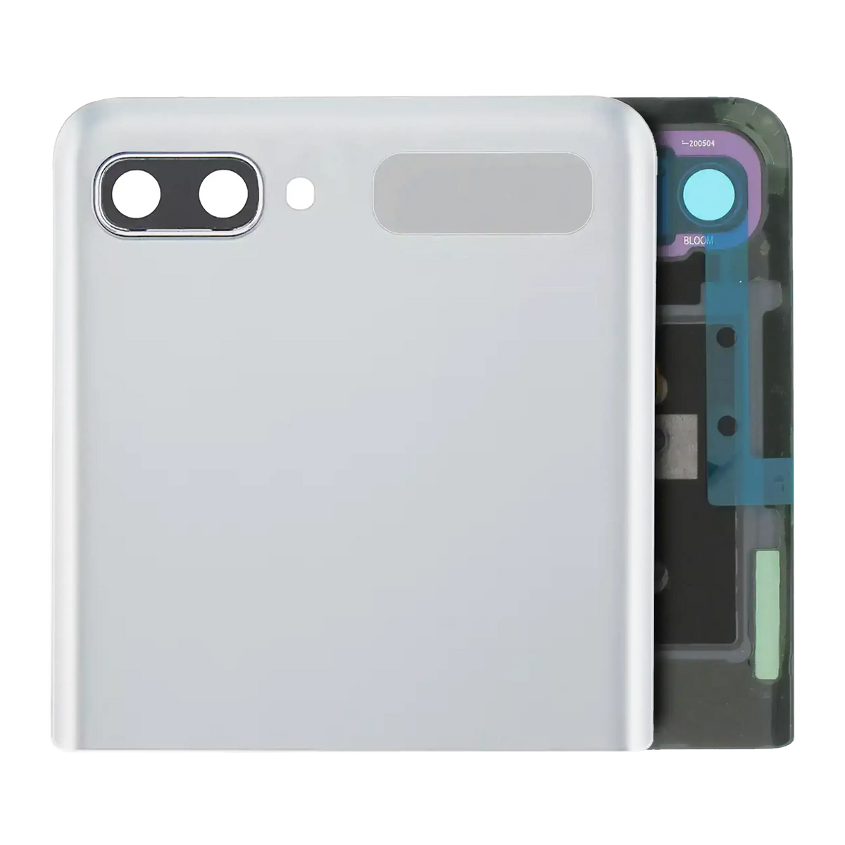 Outer OLED Assembly With Frame Compatible For Samsung Galaxy Z Flip 4G (F700) / Z Flip 5G (F707) (Service Pack) (Mystic White)