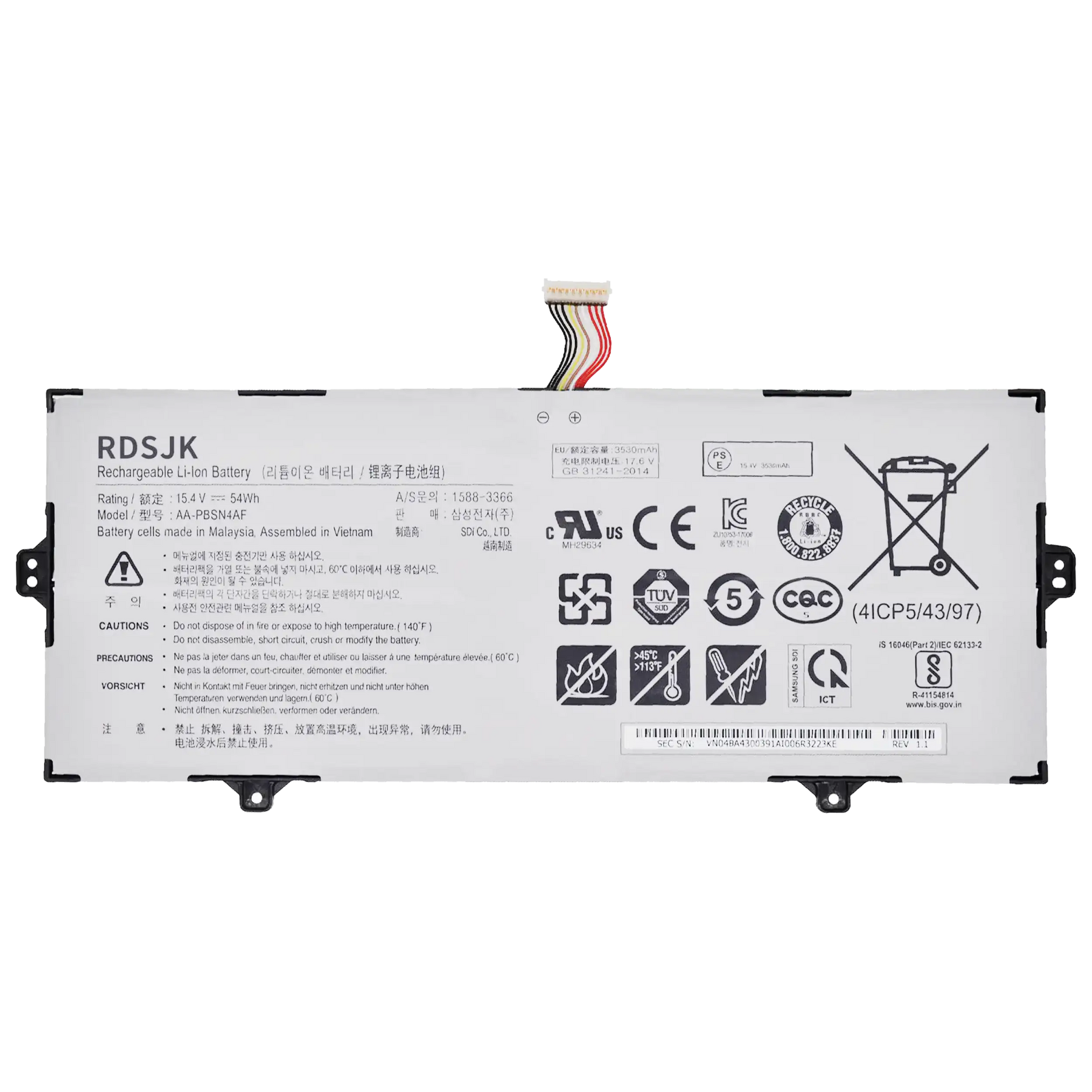 Replacement Battery for Galaxy Book 15.6" (NP750XDA Series) (AA-PBSN4AF / BA43-00391A) (Service Pack)