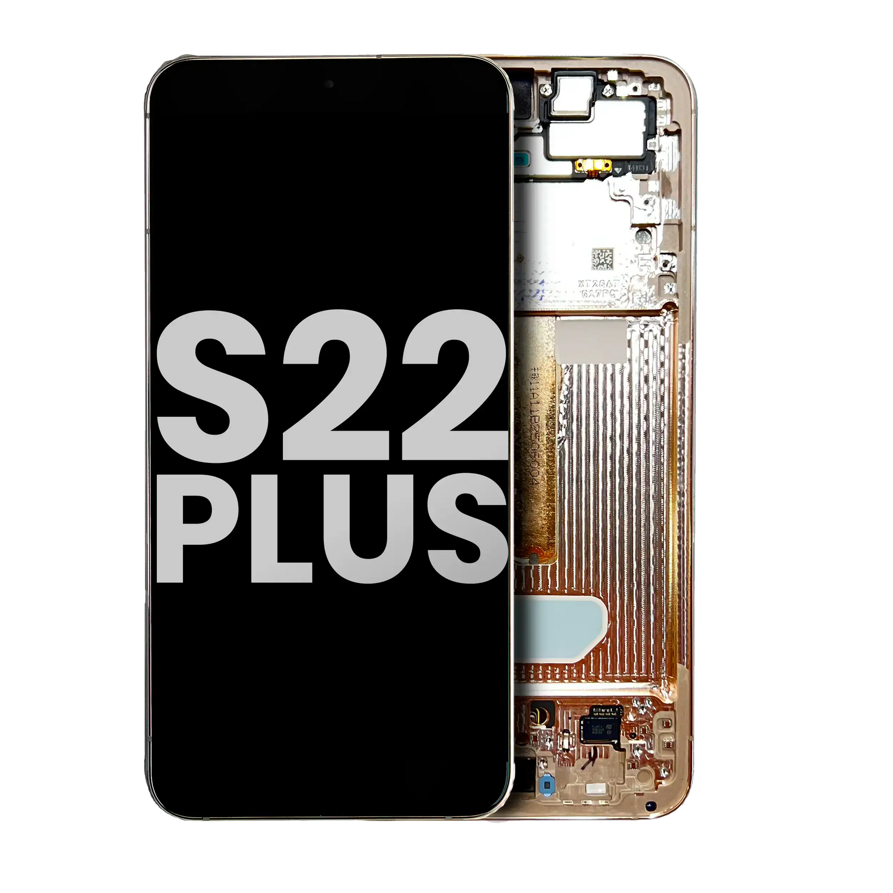 OLED Assembly With Frame Compatible For Samsung Galaxy S22 Plus 5G (Used OEM Pull: Grade B/C) (Pink Gold)